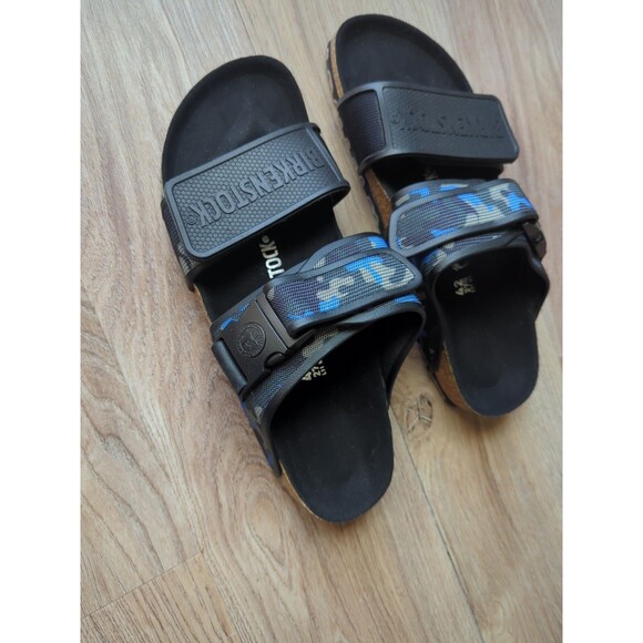 Birkenstock Rotterdam Sport Sole Blue Camo Sandals EU 42 Mens 9-9.5 Rare - Picture 7 of 14